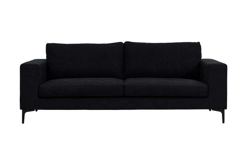 Johana 3-pers Veloursofa - Sort - Møbler - Sofaer - 3 personers sofa