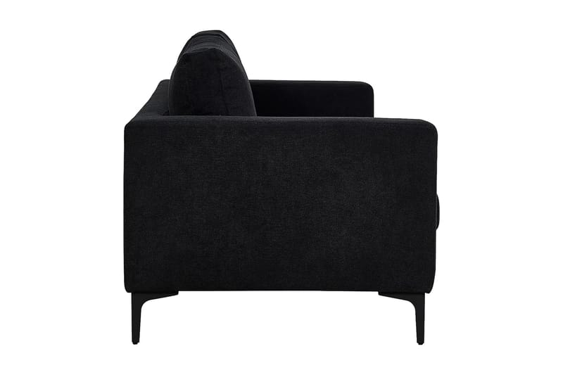 Johana 3-pers Veloursofa - Sort - 3 personers sofa