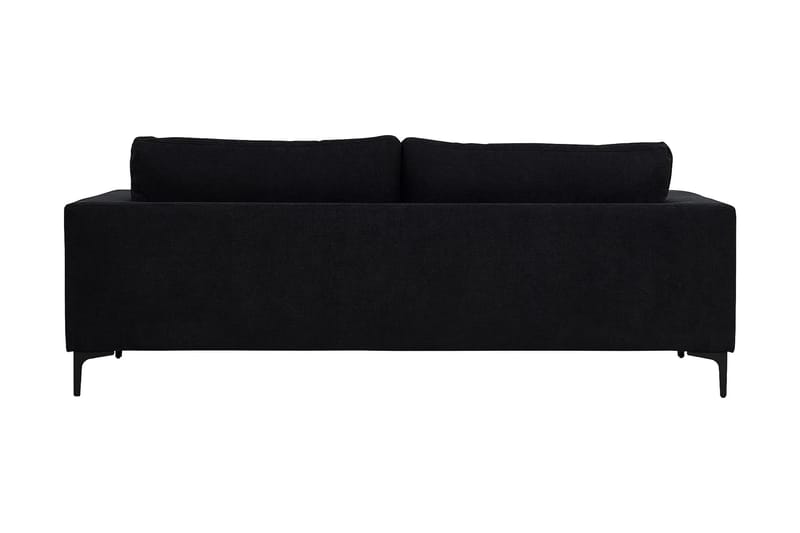 Johana 3-pers Veloursofa - Sort - 3 personers sofa