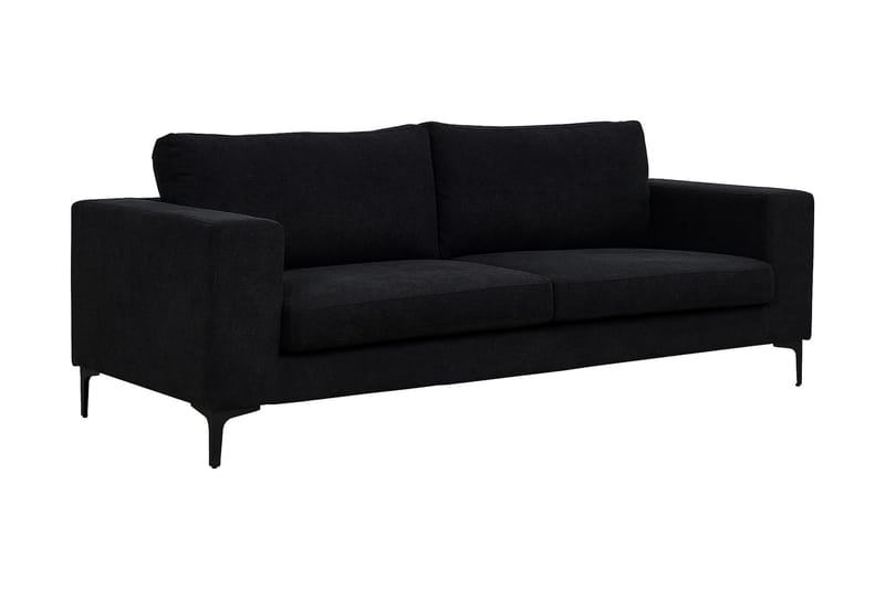 Johana 3-pers Veloursofa - Sort - Møbler - Sofaer - 3 personers sofa