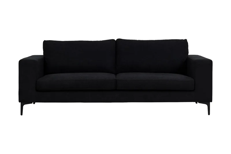 Johana 3-pers Veloursofa - Sort - Møbler - Sofaer - 3 personers sofa