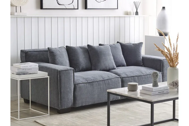 Lahall Manchestersofa 200 cm - Grå - Møbler - Sofaer - 3 personers sofa