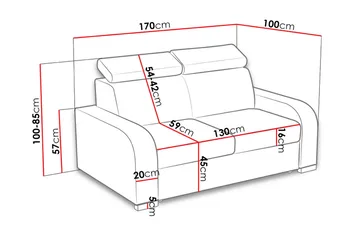 Lavona 2 Sofa - Brun - Møbler - Sofaer - Sovesofaer - 3 personers sovesofa