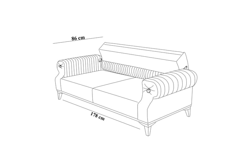 Lenga 3-personers Sofa - Cremehvid/Natur - 3 personers sofa