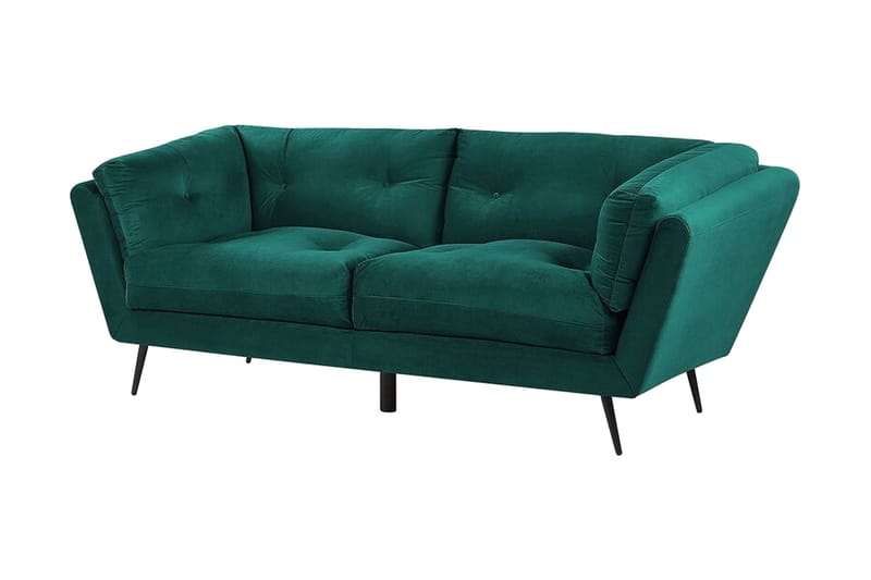 Lenvik 3-Pers. Sofa - Velour/Grøn - Møbler - Sofaer - 3 personers sofa