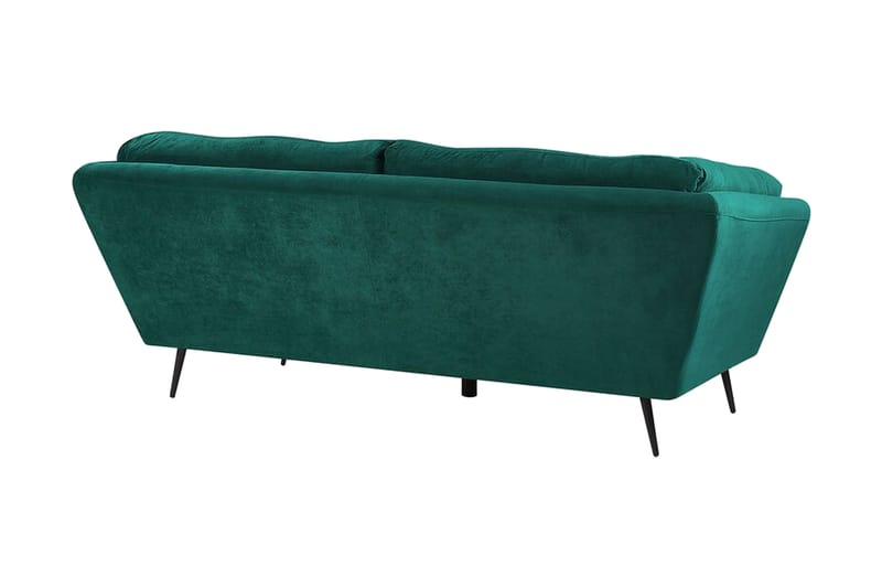 Lenvik 3-Pers. Sofa - Velour/Grøn - 3 personers sofa