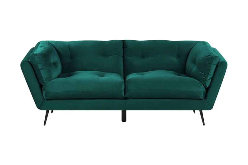 Lenvik 3-Pers. Sofa - Velour/Grøn - 3 personers sofa