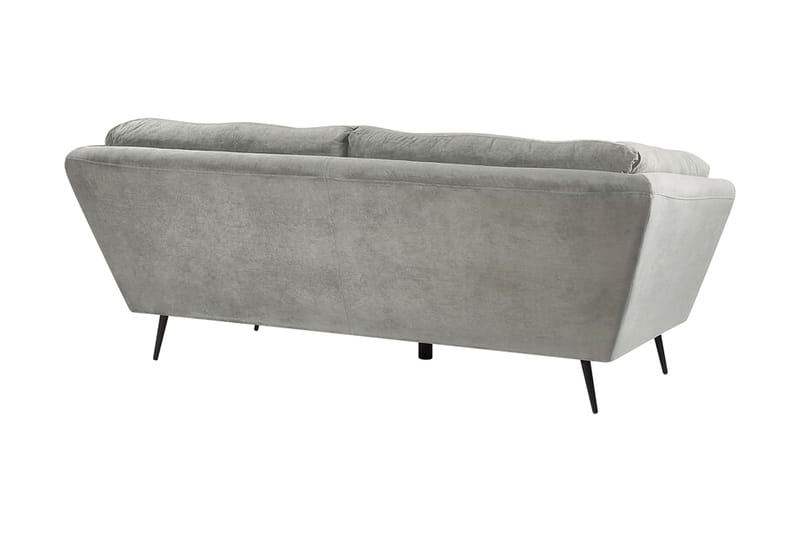 Lenvik 3-Pers. Sofa - Velour/Grå - 3 personers sofa