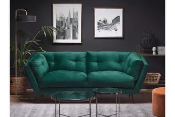 Lenvik 3-Pers. Sofa - Velour/Grøn - Møbler - Sofaer - 3 personers sofa