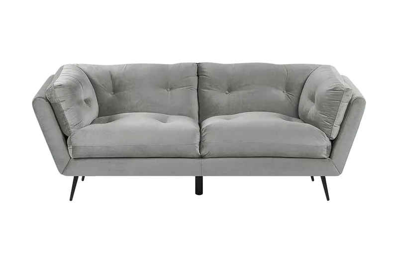 Lenvik 3-Pers. Sofa, Velour/Grå