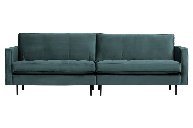 Lissbon 3-sæder Fløjlssofa 275 cm, Blå|Grøn