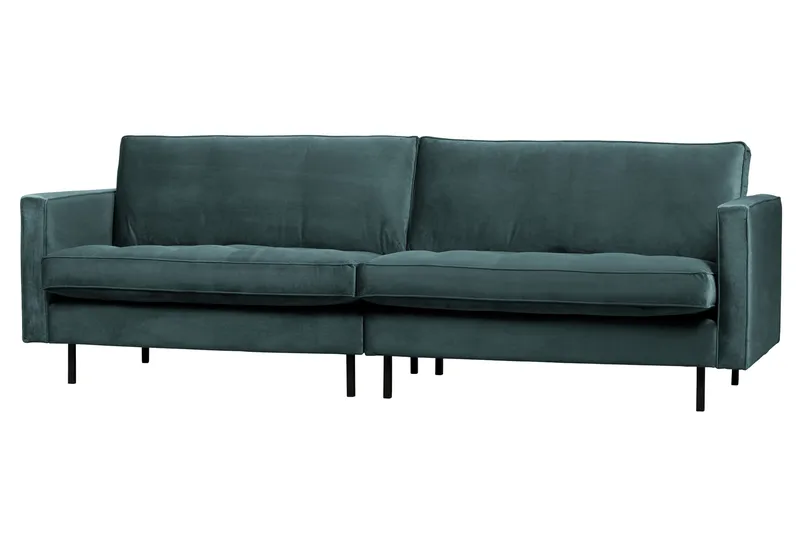 Lissbon 3-sæder Fløjlssofa 275 cm - Blå|Grøn - Møbler - Sofaer - 3 personers sofa