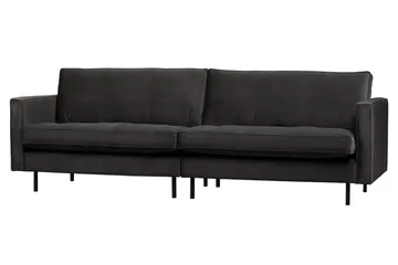 Lissbon 3-sæder Fløjlssofa 275 cm - Grå - Møbler - Sofaer - 3 personers sofa