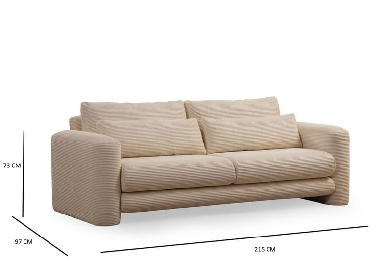 Makhan Sofa 3-personers - Beige - Møbler - Sofaer - 3 personers sofa