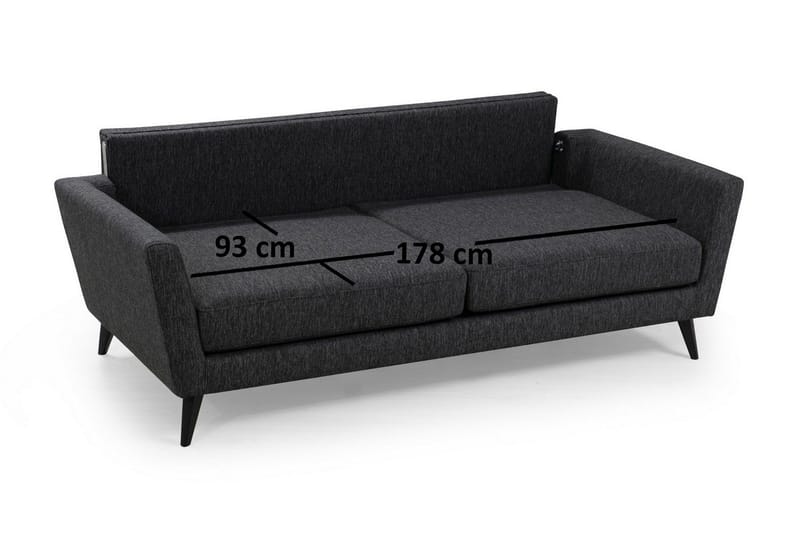 Mangia 3-Pers. Sofa - Grå - Møbler - Sofaer - 3 personers sofa
