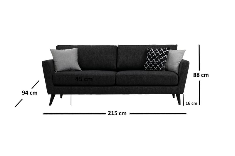 Mangia 3-Pers. Sofa - Grå - Møbler - Sofaer - 3 personers sofa