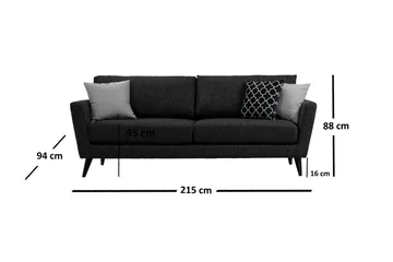 Mangia 3-Pers. Sofa - Grå - Møbler - Sofaer - Sovesofaer - 3 personers sovesofa