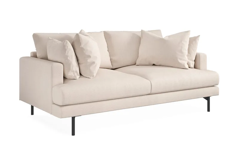 Menard 3-personers Dyb Stofsofa 205 cm bred - Beige - Møbler - Sofaer - 3 personers sofa