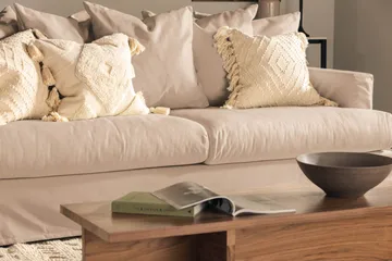 Menard 3-personers Dyb Stofsofa - Beige - Møbler - Sofaer - 3 personers sofa