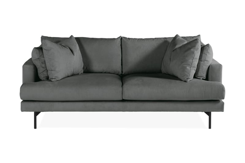 Menard 3-personers Manchestersofa - Grå - Møbler - Sofaer - 3 personers sofa