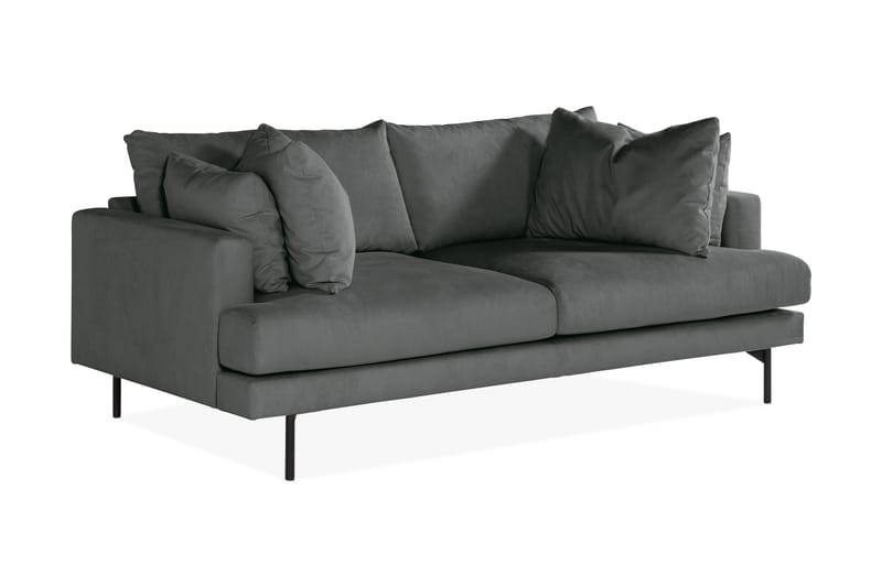 Menard 3-personers Manchestersofa - Grå - Møbler - Sofaer - 3 personers sofa