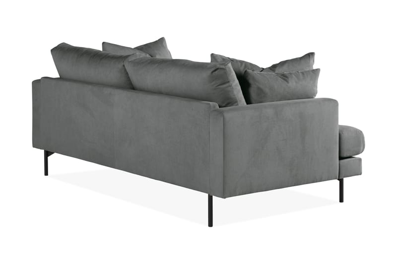 Menard 3-personers Manchestersofa - Grå - Møbler - Sofaer - 3 personers sofa