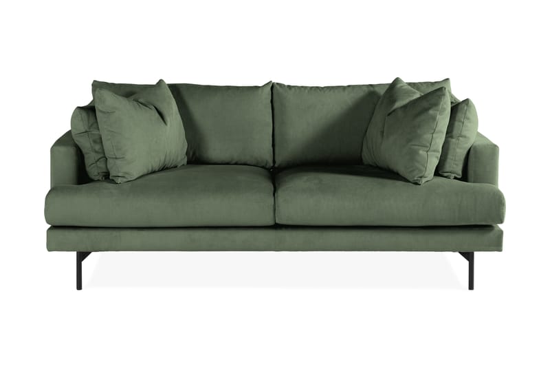 Menard 3-Pers. Sofa - Grøn/Sort - 3 personers sofa