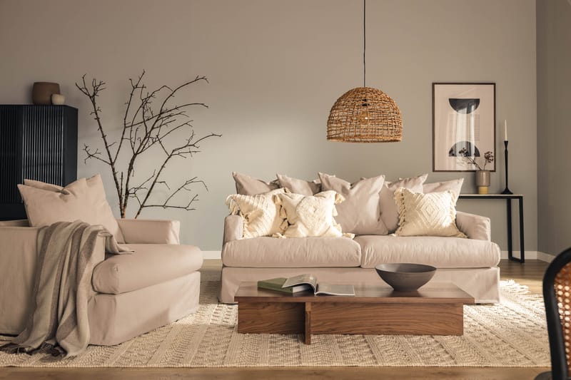 Menard 3-personers Stofsofa - Beige - Møbler - Sofaer - 3 personers sofa