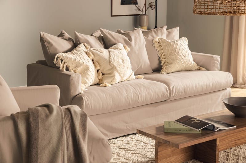 Menard 3-personers Stofsofa - Beige - Møbler - Sofaer - 3 personers sofa