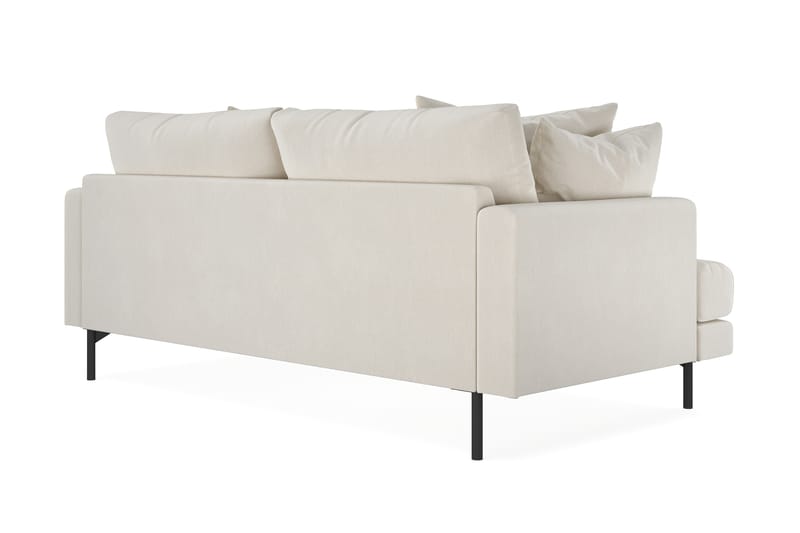 Menard 3-personers Dyb Fløjlssofa 205 cm bred - Cremehvid - Møbler - Sofaer - 3 personers sofa