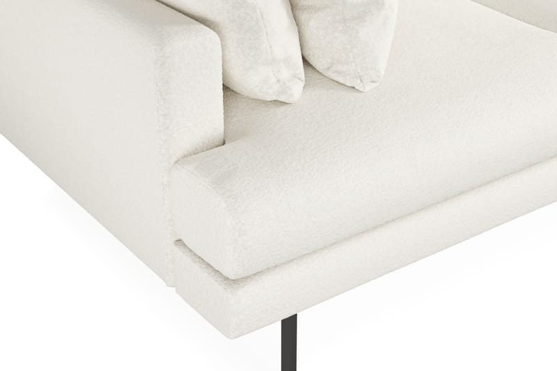Menard 3-personers Dyb Sofa i Bouclé 205 cm bred - Hvid - Møbler - Sofaer - 3 personers sofa