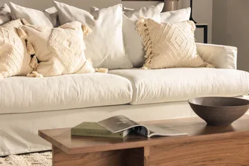 Menard 3-personers Dyb Stofsofa - Lysegrå - Møbler - Sofaer - 3 personers sofa