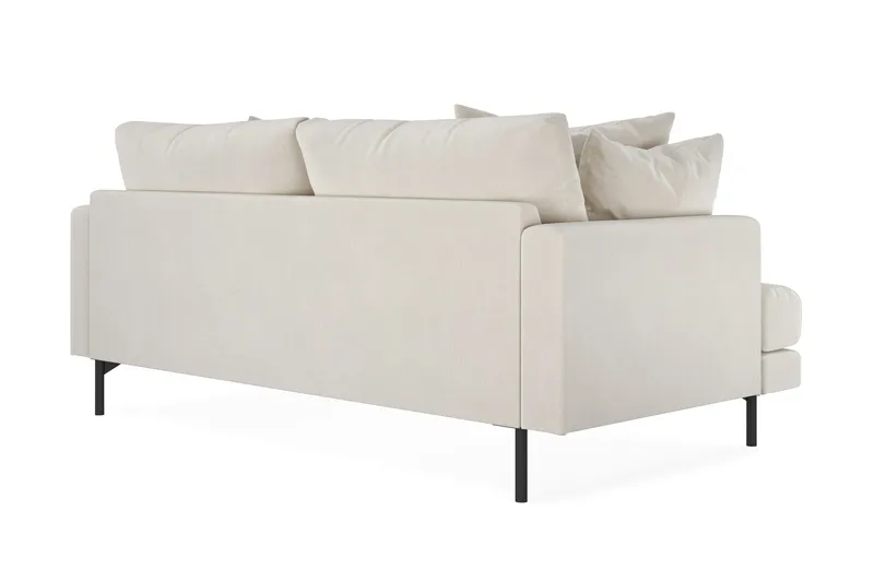 Menard 3-personers Dyb Fløjlssofa - Cremehvid - Møbler - Sofaer - 3 personers sofa