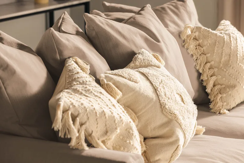 Menard 3-personers Dyb Stofsofa - Beige - Møbler - Sofaer - 3 personers sofa