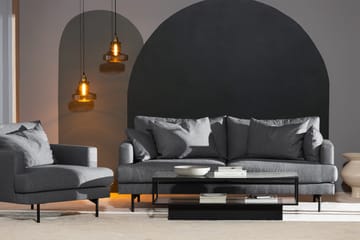 Menard 3-personers Dyb Stofsofa - Mørkegrå - Møbler - Sofaer - 3 personers sofa