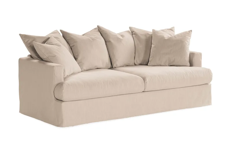Menard 3-personers Dyb Stofsofa - Beige - Møbler - Sofaer - 3 personers sofa