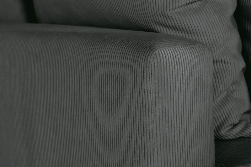 Menard 3-personers Dyb Manchestersofa - Grå - Møbler - Sofaer - 3 personers sofa