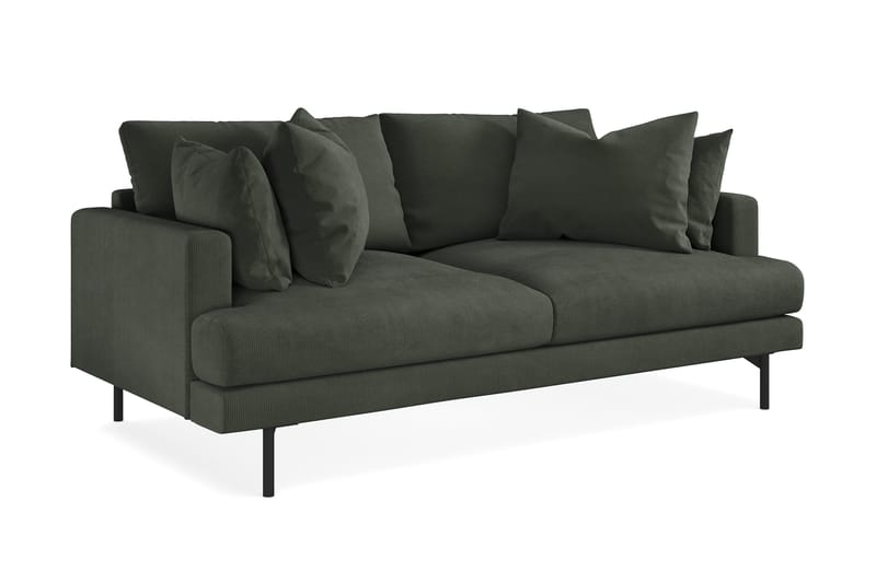 Menard 3-personers Dyb Manchestersofa - Mørkegrøn - Møbler - Sofaer - 3 personers sofa