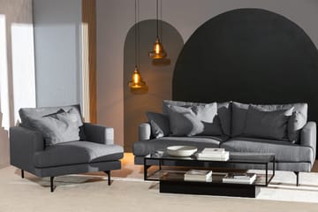 Menard 3-personers Dyb Stofsofa - Mørkegrå - Møbler - Sofaer - 3 personers sofa