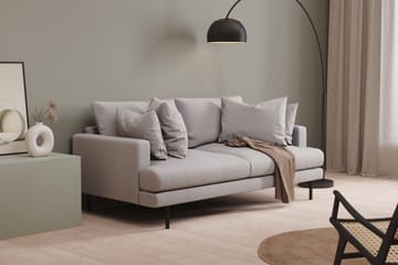 Menard 3-personers Dyb Stofsofa - Lysegrå - Møbler - Sofaer - 3 personers sofa