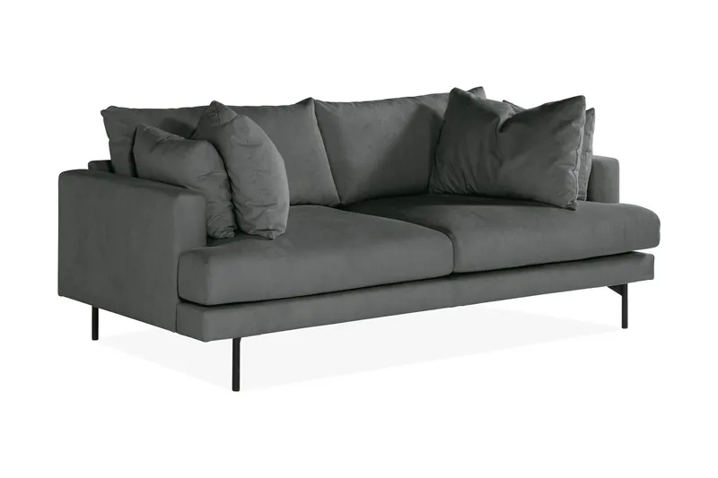 Menard 3-personers Dyb Manchestersofa - Grå - Møbler - Sofaer - 3 personers sofa