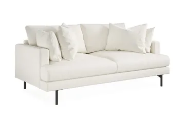 Menard 3-personers Dyb Sofa i Bouclé 205 cm bred - Hvid - Møbler - Sofaer - 3 personers sofa