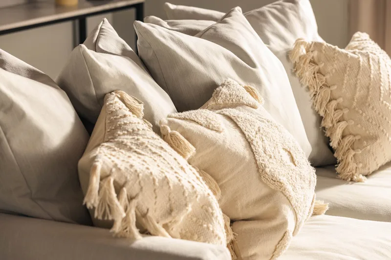 Menard 3-personers Dyb Stofsofa - Lysegrå - Møbler - Sofaer - 3 personers sofa