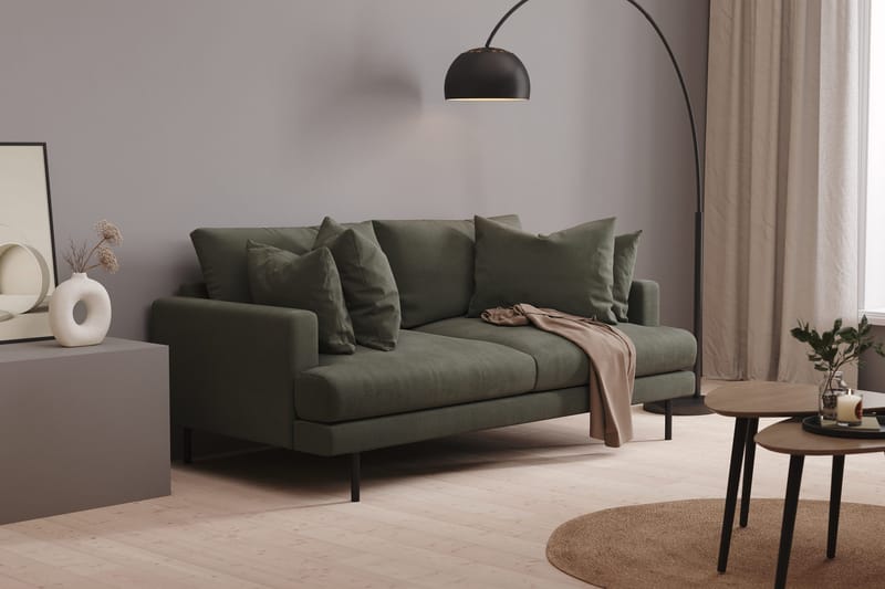 Menard 3-personers Dyb Manchestersofa - Mørkegrøn - Møbler - Sofaer - 3 personers sofa