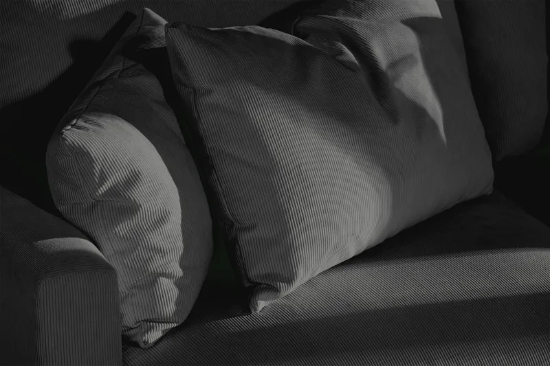 Menard 3-personers Dyb Manchestersofa - Grå - Møbler - Sofaer - 3 personers sofa