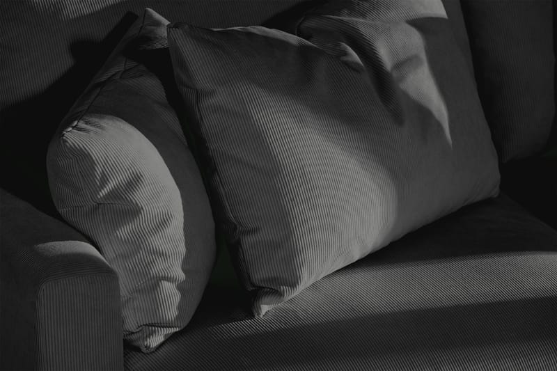 Menard 3-personers Dyb Manchestersofa - Grå - Møbler - Sofaer - 3 personers sofa