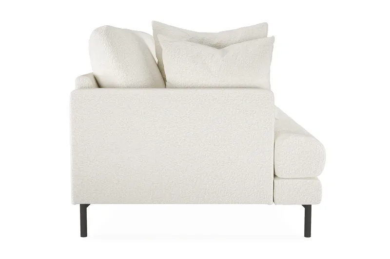 Menard 3-personers Dyb Sofa i Bouclé 205 cm bred - Hvid - Møbler - Sofaer - 3 personers sofa