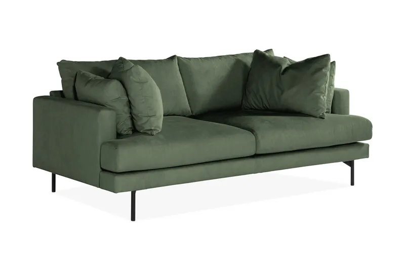 Menard 3-personers Dyb Manchestersofa - Grøn - Møbler - Sofaer - 3 personers sofa