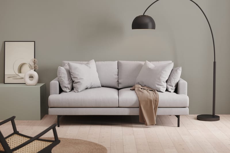 Menard 3-personers Dyb Stofsofa - Lysegrå - Møbler - Sofaer - 3 personers sofa