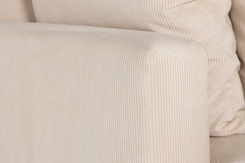 Menard 3-personers Dyb Manchestersofa - Beige - Møbler - Sofaer - 3 personers sofa